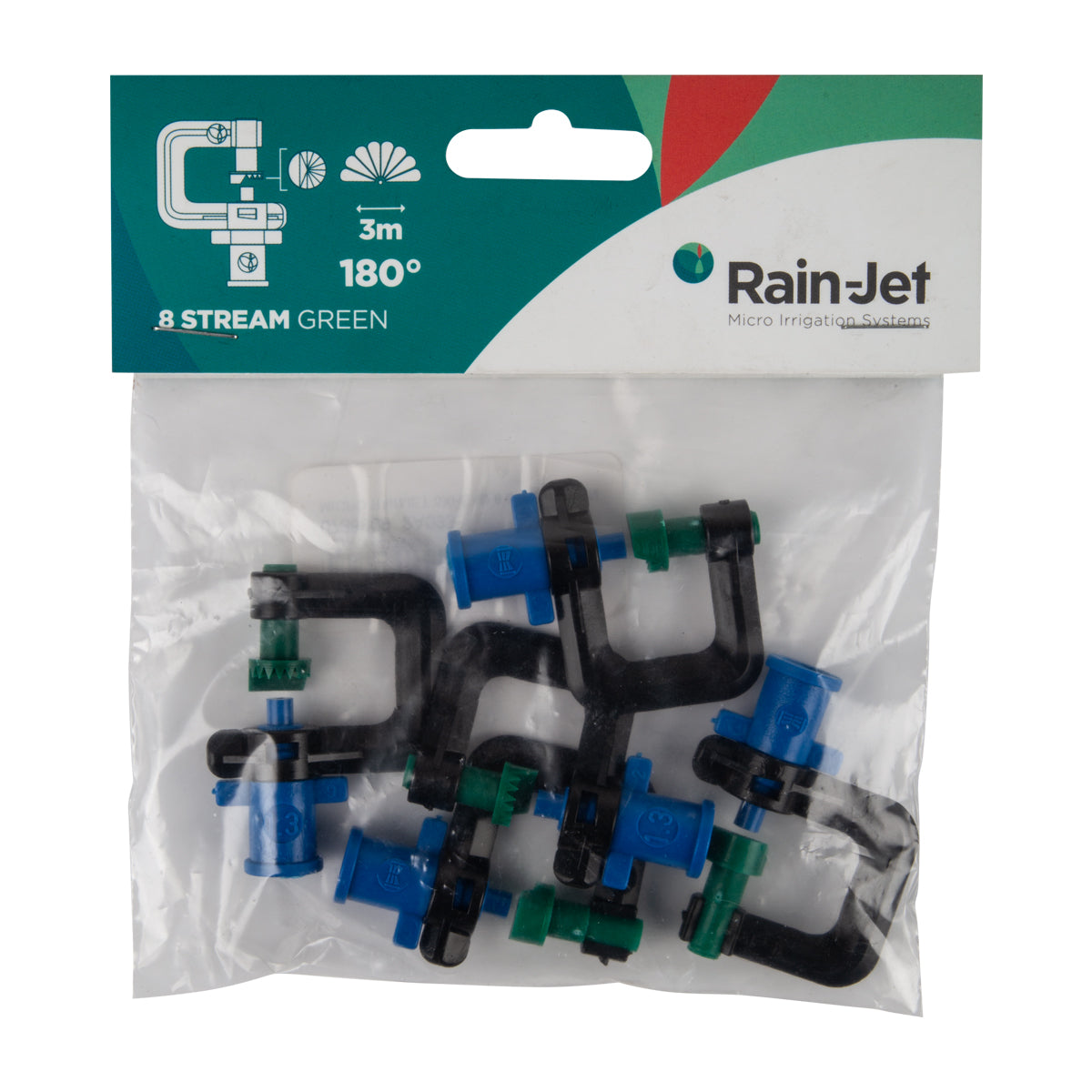 Micro Sprinkler Head - 8 Stream 180 Degree Green Mister - 5 Pack