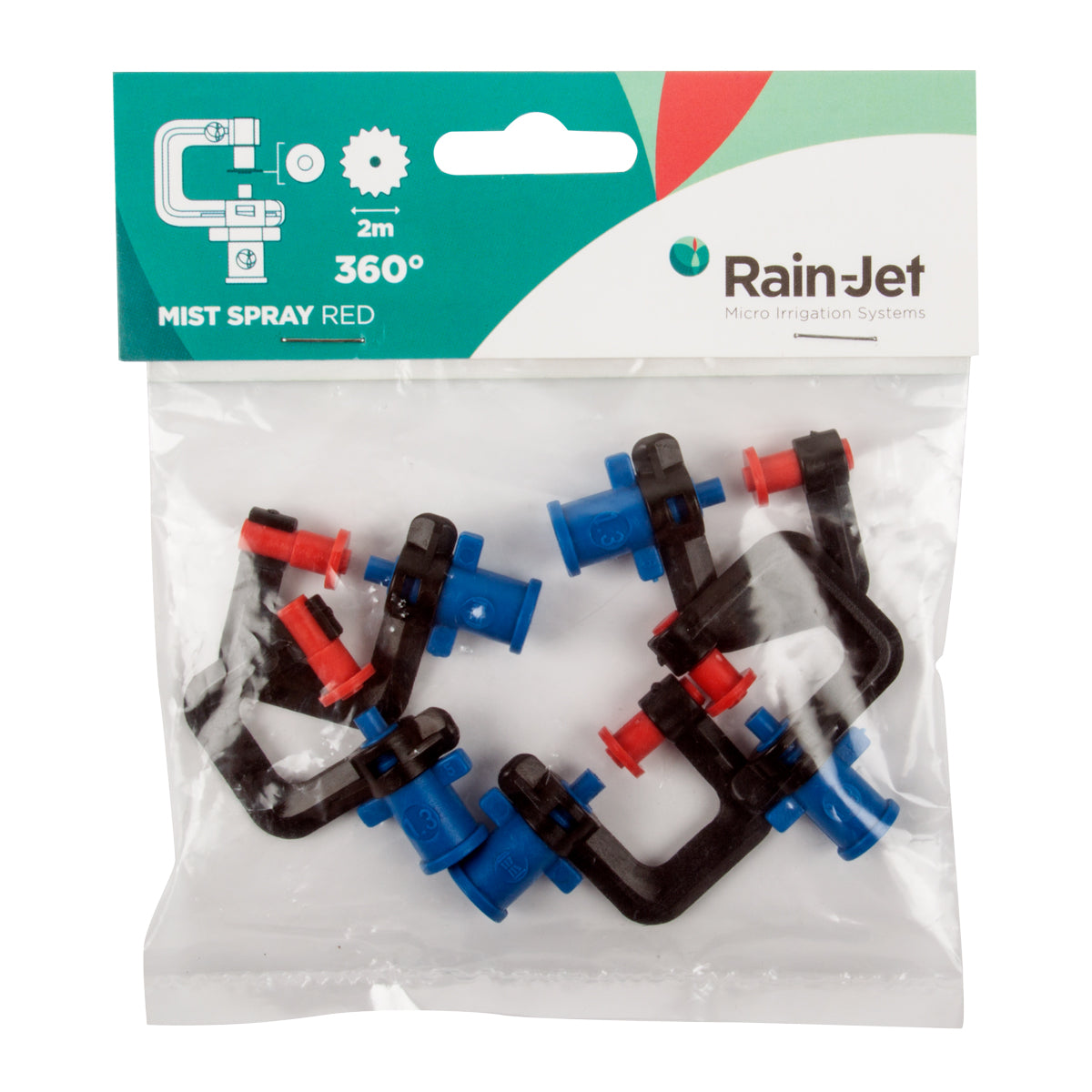Micro Sprinkler Head -  360 Degree Red Mist Spreader - 5 Pack