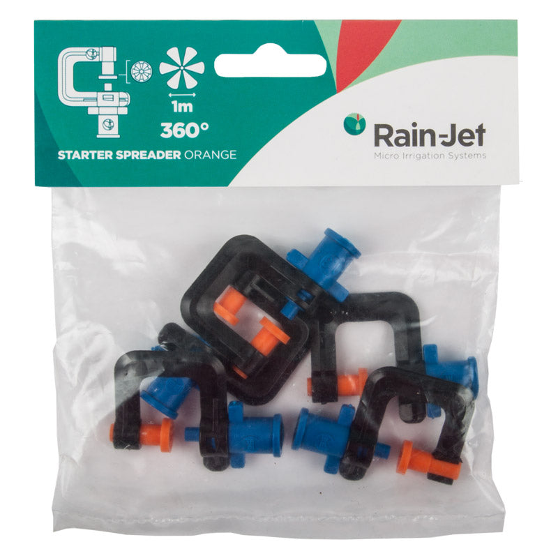 Micro Sprinkler Head - 360 Degree Orange Starter Spreader - 5 Pack